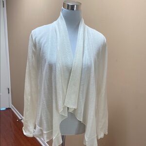 White Draped Cardigan Sweater